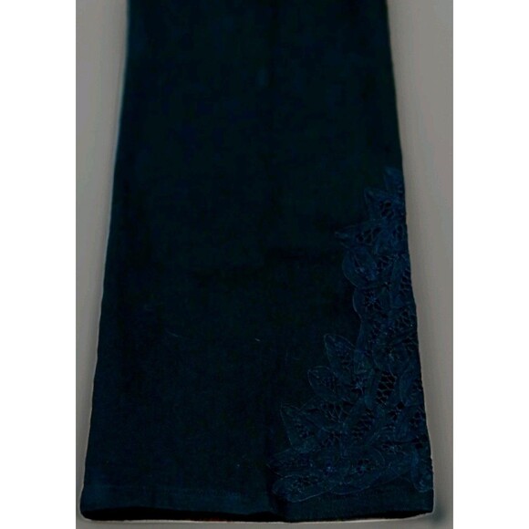 Y2K Lauren Jeans Co Ralph Lauren Black Bootcut Jeans 16 Embroidered Floral - Picture 10 of 12